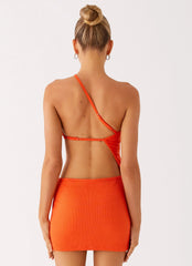 Riano Cut Out Mini Dress - Fire Orange