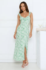 Rustic Bloom Maxi Dress Green