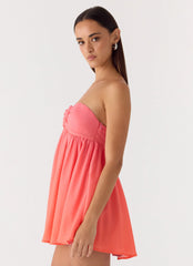 Elevare Strapless Mini Dress - Sunset Ombre