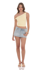 Mini Denim Skort in Light Blue