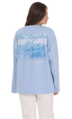 LA Graphic Crewneck Shirt in Light Blue