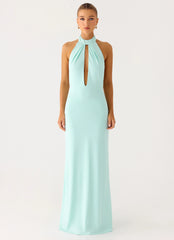 Mougleta Backless Maxi Dress - Aqua