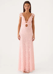 Giulia Lace Maxi Dress - Pink