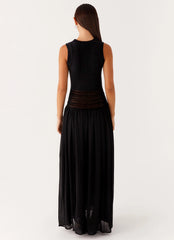 Off Grid Crochet Maxi Dress - Black