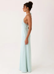 Samaria Halter Maxi Dress - Aqua