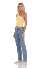 Low Rise Straight Jeans in Blue