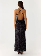Mayim Sequin Maxi Dress - Black