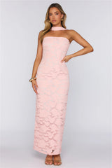 Best Is Calling Embroidered Maxi Dress Pink