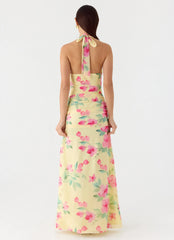 Colada Halter Maxi Dress - Lemon Soleil