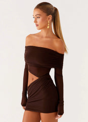 Emery Mini Dress - Chocolate