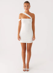 Lena Ruched Mini Dress - Ivory