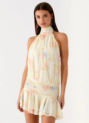 Willow Chiffon Mini Dress - Spring Meadow
