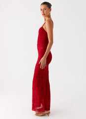 Rosa Corset Maxi Dress - Red