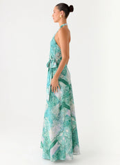 So Chic Maxi Dress - Green Paisley