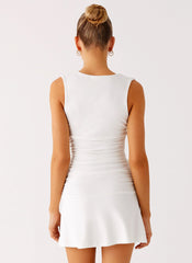 Cherry Sky Mini Dress - White