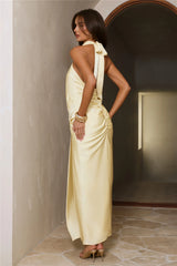 Like A Trendsetter Halter Maxi Dress Lemon