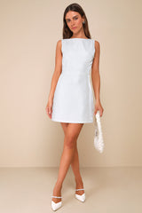 Sophisticated Selection White Sleeveless Backless Mini Dress