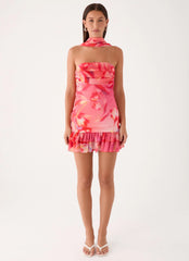 Manon Scarf Mini Dress - Sun Blushed Bloom