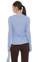 Textured Ribbed Top in Blue