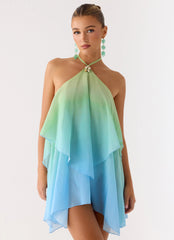 Twin Flame Mini Dress - Sea Ombre