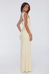 Fluttering Petals Maxi Dress Yellow