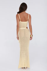 Nights On Island Knit Maxi Dress Yellow