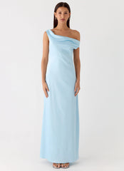 Palm Royal Maxi Dress - Ice Blue