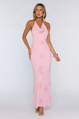 Soft Glow Up Halter Maxi Dress Pink