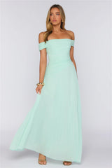The Look Speaks Off Shoulder Maxi Dress Mint
