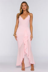 Dream Petal Path Mesh Maxi Dress Pink