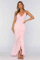Dream Petal Path Mesh Maxi Dress Pink