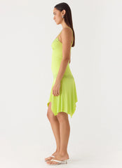 Queen Card Mini Dress - Lime