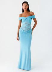 Either Way Maxi Dress - Turquoise Blue