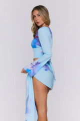 Wave Kiss Sarong Blue