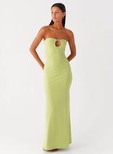 Moara Cut Out Maxi Dress - Lime Green