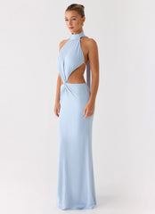 Warning Signs Maxi Dress - Blue