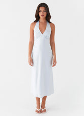 Heavy Hearted Midi Dress - Blue