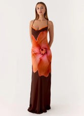 Night Drive Maxi Dress - Chocolate Blossom