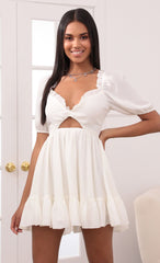 Keyhole Cutout Dress in Ivory