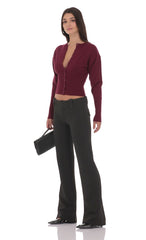 Low Rise Boot Cut Pants in Black