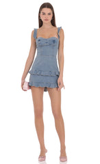 Solenne Denim Mini Dress