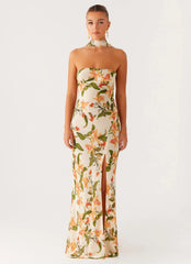 Gali Strapless Maxi Dress - Floral Print