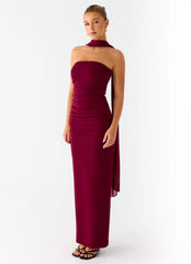 Libra Maxi Dress - Dark Cherry