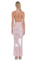 Auralyn Sequin Maxi Dress in Pink