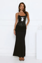 Midnight Shine Sequin Maxi Dress Black