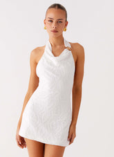 Love Line Halter Mini Dress - White