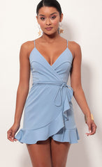 Ruffle Dress in Pastel Blue