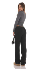 Cable Knit Pants in Black