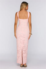Best Is Calling Embroidered Maxi Dress Pink