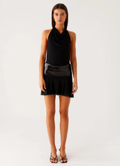 Kelsey Sequin Mini Dress - Black